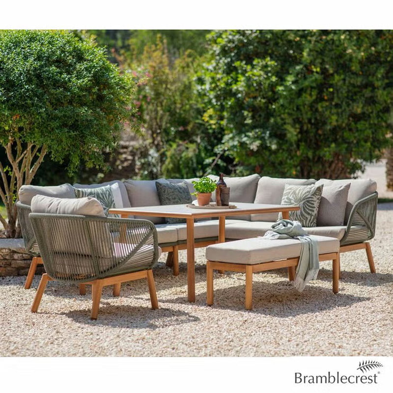 Bramblecrest Helsinki 4 Piece L-Shaped Patio Dining Set