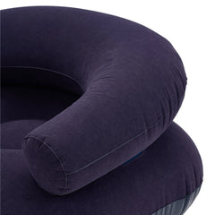 73*73*52cm U-shaped Outdoor Leisure Inflatable Sofas, Portable Inflatable Mattresses for Home Use, with Backrest, Foot Pump Included, Durable and Wear-resistant, Suitable for Home, Camping, Beach and Travel Use Green/Purple
