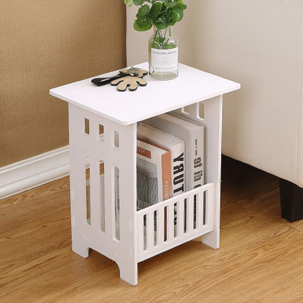 Small Side Table Side End Coffee Table Beside lamp Stand Nightstand Storage Shelf for Living Room Bedroom Bathroom Office Hallway White