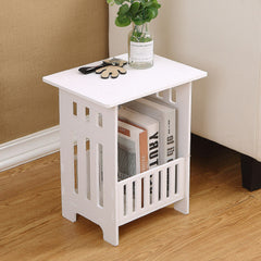 Small Side Table Side End Coffee Table Beside lamp Stand Nightstand Storage Shelf for Living Room Bedroom Bathroom Office Hallway White