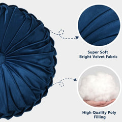 2/4pcs 3D Pumpkin Round Velvet Pleated Pillow Throw Soft Bolster Decorative Elegant Button Detail Textured Decor Waist Support Bolster Couch Sofa Chair Cushion Tatami deal for Bay Window, Floor Bedroom Living Room Lounge