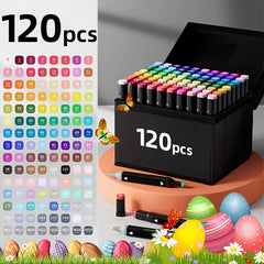 168/120/262/80 Color Double-ended Art Markers, Bright Colors, Smooth Blending, Very Suitable for Sketching, Illustration, Comics, Painting And Design Creation, Suitable for Professional Art Purposes And Art Projects, Art Tools, High-quality Markers
