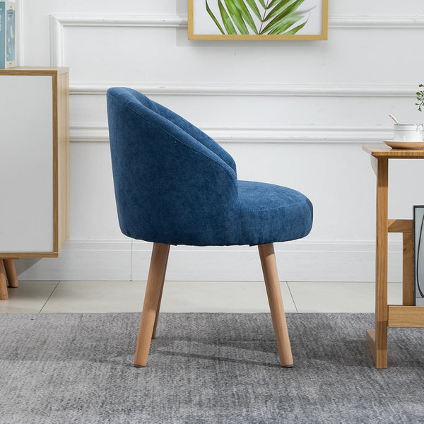 Sofa Chair with Thick Cushion Modern Nordic Style Accent Chair Velvet Upholstered Mini Sofa Pull Buckle Leisure Nap Lazy Chair with Solid Wood Leg for Home Living Room Office, Set of 2