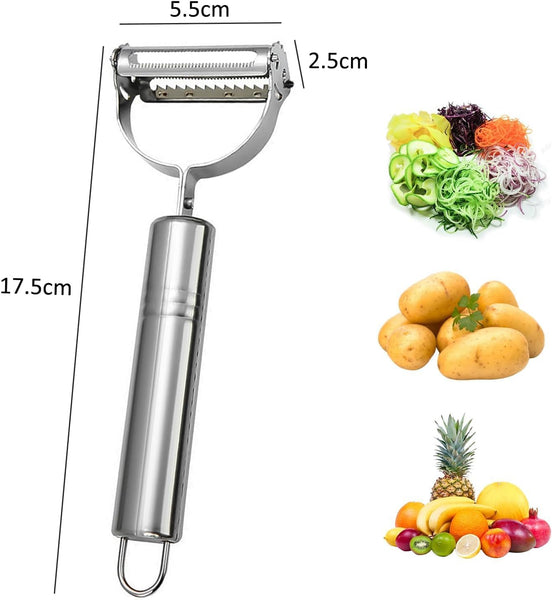 Peeler， 3 in 1 Potato Peeler/Vegetable & Julienne Slicer. Carrot and All Kinds of Veg & Soft Skinned Fruit. Stainless Steel