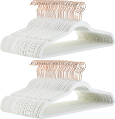 Amazon Basics Slim Velvet Non-Slip Suit Hangers - 30-Pack, Black/Silver