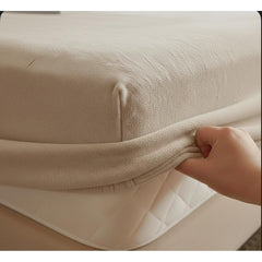 Soft Flannel Fitted Bed Sheet – Winter Warmth Mattress Protector, Machine Washable, No Pillowcases, Elastic Deep Pocket Fit for Mattress