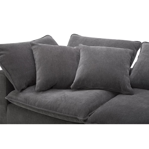 Aiden & Ivy Sereen Dark Grey Fabric 6 Piece Modular Sofa