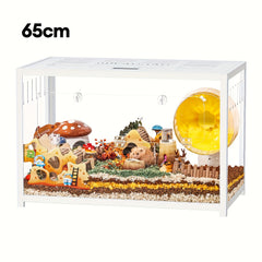 BUCATSTATE 65/80/100Cm (Free Random Color 20L Paper Bedding) Metal Hamster Cage 2.0 - Large Stackable Small Animal Habitat with Deep Burrow, Easy Assembly, for Dwarf And Syrian Hamsters, Guinea Pigs, Gerbils, Reptiles