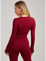 Ribbed Long Sleeve Letterbox Top