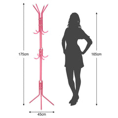 Coat Rack Stand 3-Tier 175cm Tall Metal Coat and Hat Stand with 12 Hooks for Living Room, Bedroom & Hallway
