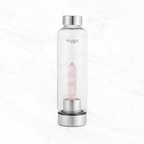 Crystal-Infused Water Bottle – 7200ml Premium Steel & Glass Hydration Bottle with Natural Healing Stones for Stress Relief, Mental Clarity & Spiritual Wellness