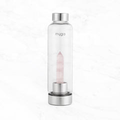 Crystal-Infused Water Bottle – 7200ml Premium Steel & Glass Hydration Bottle with Natural Healing Stones for Stress Relief, Mental Clarity & Spiritual Wellness