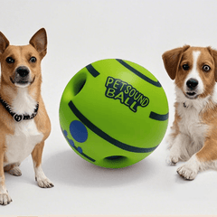 Interactive Giggle Ball for Dogs & Cats - 14cm Training Balls Toy Ball for Dogs Durable Dog Chew Ball for Teeth Cleaning Indestructible Rubber Chew Toy Natural Rubber Teething Ball Squeaky Dog Toy for Interactive Play Self-Entertainment Dog Ball for Alone