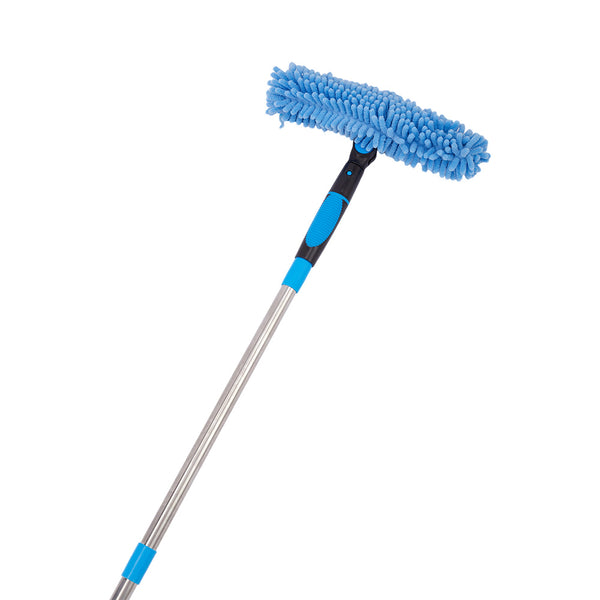 1pc 10-Section Extra-long 4.3m Telescopic 2-in-1 Window Glass Cleaner Wipe and Scraper Double-sided Use, Suitable for High-rise Windows Walls Cars Indoor Outdoor Cleaning Professional Rod Kit