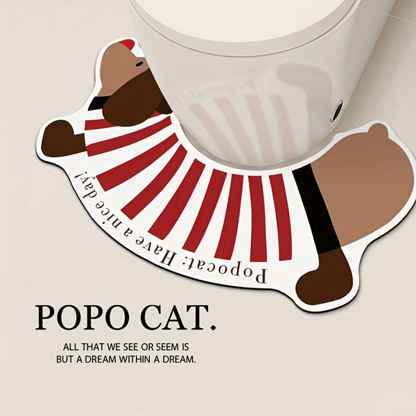1pc Cute Dachshund Bathroom Mat, Silica Gel U-Shaped Non-Slip Absorbent Foot Mat, Hand Wash Only, Soft PVC Material, Home Decor
