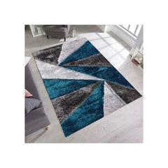 Luxury Soft Shaggy Area Rug – Modern Non-Shedding Geometric Triangles Design, High-Pile Plush Living Room Carpets, Large Thick Rug for Bedroom, Kitchen, Lounge & Home Décor – Contemporary Floor Rug & Mats