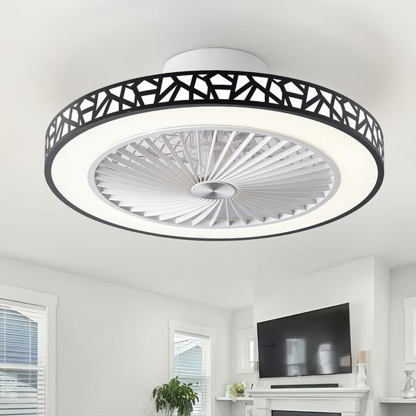Ceiling Fans with Lights, 19-Inch Low Profile Flush Mount Ceiling Fan Light Fixture 6 Wind Speeds 40W LED Reversible Ceiling Fan with Lights And Remote for Bedroom, Kids Room And Living Room