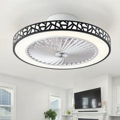 Ceiling Fans with Lights, 19-Inch Low Profile Flush Mount Ceiling Fan Light Fixture 6 Wind Speeds 40W LED Reversible Ceiling Fan with Lights And Remote for Bedroom, Kids Room And Living Room
