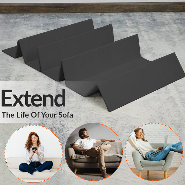 Sofa Seat Support Boards, Black Rejuvenator Boards, Sofa Saver, Adjustable/Foldable Sagging Sofa Support 1-2-3 SEATER SAVERS