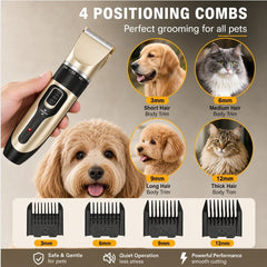 5 Speed Low Noise Dog Hair Clippers Cordless Rechargeable Pet Grooming Kit