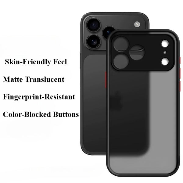 Phone Case - High-Quality Minimalist Frosted Black Phone Cover - Resists Fingerprints, Offers Lens Protection, Features Accurate Cutouts, Provides Full Coverage & Scratch Resistance