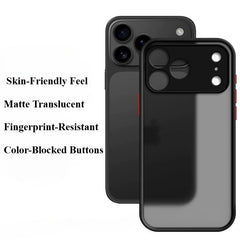 Phone Case - High-Quality Minimalist Frosted Black Phone Cover - Resists Fingerprints, Offers Lens Protection, Features Accurate Cutouts, Provides Full Coverage & Scratch Resistance