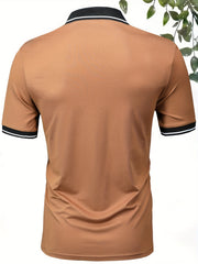 3pcs Set of Summer Collared Men'S Short Sleeve Polo Shirts Solid Color Plain Multicolor Golf Shirts Casual Athletic Wear Men'S Top