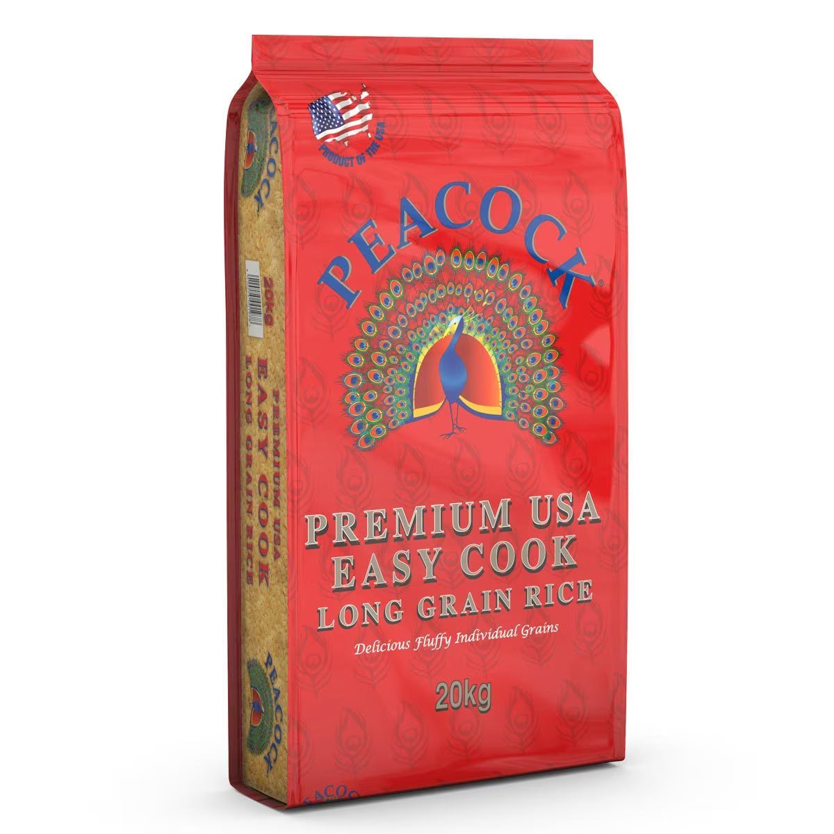 Peacock Premium USA Easy Cook Long Grain Rice, 20Kg
