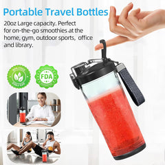 1pc, 20oz Portable Blender with USB Rechargeable Battery, Fresh Juice, Compact Design for On-the-Go Nutrition