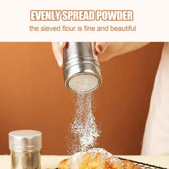 A Stainless Steel Shaker for Dusting Icing Sugar, Cocoa, And Flour, Perfect for Seasoning Spices