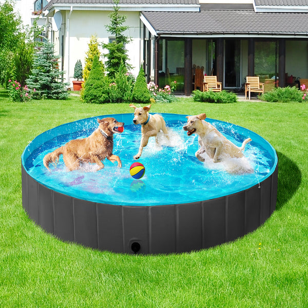 Costoffs Pet Pool Foldable Dog Swimming Pool, Pet Pool Portable Bathing Swimming Tub for Garden/Beach/Yard/Home, L/XL/XXL/XXXL, Blue/Grey/Black/Ocean Blue
