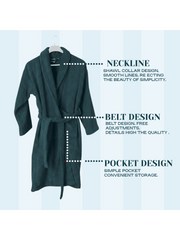 Mens and Ladies Shawl Collar Bathrobe 100% Egyptian Cotton Unisex Shawl Collar Dressing Gown Terry Towelling Bathrobe One Size