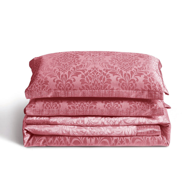 3 Piece Velvet Quilted Bedspread Set Jacquard Damask Bed Cover with Pillow Shams | Luxury Soft Polyester Bedspread for Double King Super King Beds | Modern Elegant Bedroom Bedding Set