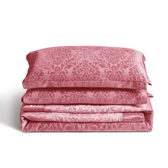 3 Piece Velvet Quilted Bedspread Set Jacquard Damask Bed Cover with Pillow Shams | Luxury Soft Polyester Bedspread for Double King Super King Beds | Modern Elegant Bedroom Bedding Set