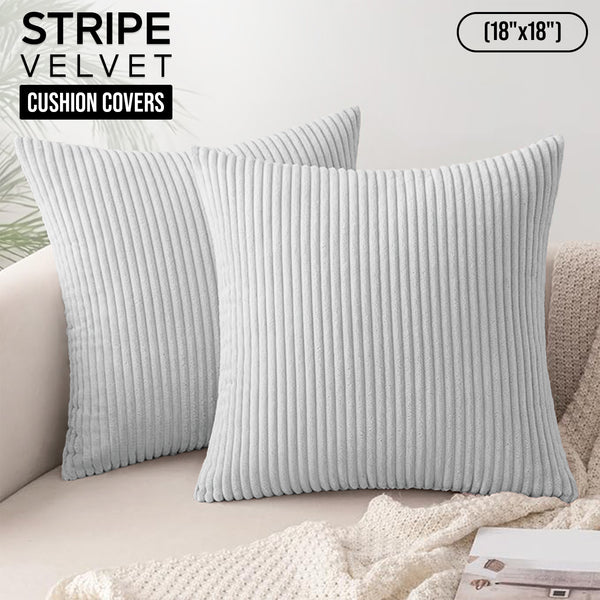 1pc Stripe Velvet Cushion Cover – Soft Luxury Cushion Case, Modern Textured Design, Machine Washable for Sofa & Bedroom Decor, Ideal Gift