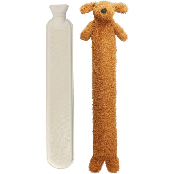 ADEPTNA Extra Long Hot Water Bottle with Sherpa Animal Character - Soft Plush Faux Fur Cover - Comfortable, Safe, Anti-Leak - Body Hot Water Bottle for Neck and Shoulder, Back, Legs, Waist