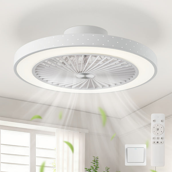 Ceiling Fans with Lights, Fan Lamp, Ceiling Lamp with Fan, Modern Lamp Fan, LED Ceiling Lights with Fans for Kid Room, Bedroom, Study Room, Office, Living Room