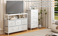 A Multi-functional Bedroom Furniture Piece Featuring A 5-drawer Dresser, TV Stand, Large Storage Cabinet, And A Closet Organizer With Fabric Drawers All Designed For Efficient Storage And Organization In Your Living Space 100x30x80cm