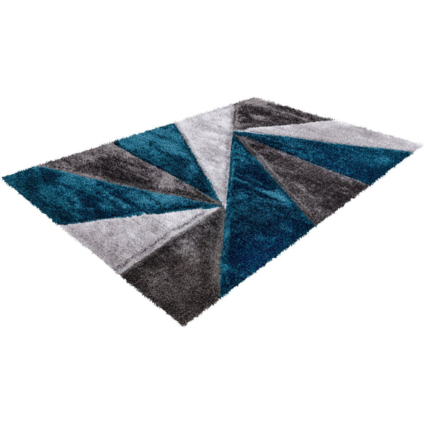 Luxury Soft Shaggy Area Rug – Modern Non-Shedding Geometric Triangles Design, High-Pile Plush Living Room Carpets, Large Thick Rug for Bedroom, Kitchen, Lounge & Home Décor – Contemporary Floor Rug & Mats