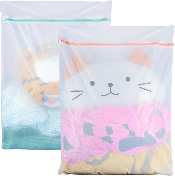 Tenn Well Extra Large Mesh Laundry Bags, 2 Pack 43 X 35 Inch Jumbo Delicates Bag for Washing Machine, Large Mesh Bags for Delicates, Coats, Blankets, Bedding, Toys, Pet Items