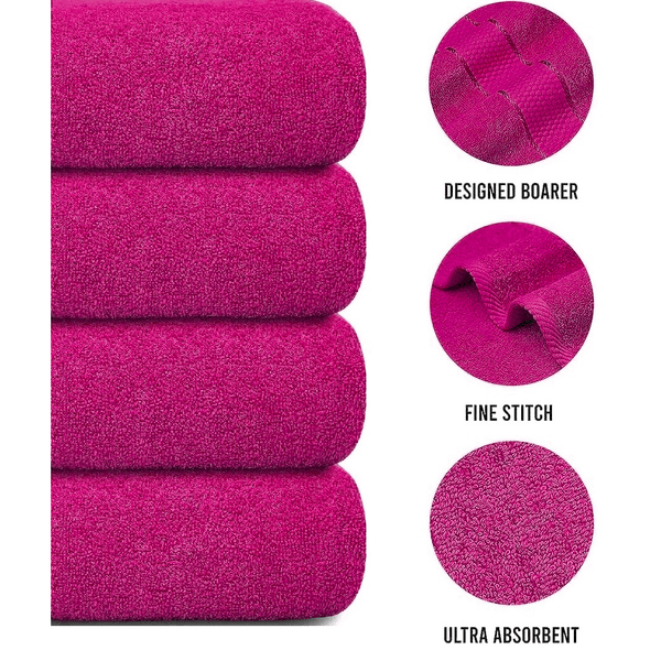 4 X Large Jumbo Bath Towels 100% Egyptian Cotton -75 x 150 cm- Soft Quick Dry Hotel Spa Big Bathroom Towels Set