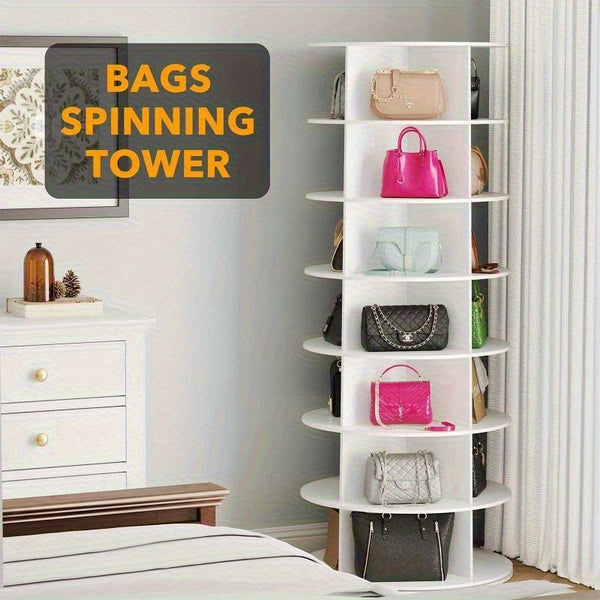5/7 Tier Rotating Shoe Rack- 360° Spinning Floor Stand With Shelves For Home & Dorm, Easy Assembly, Durable PVC Material, Versatile Storage