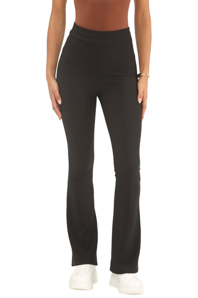 Ladies Flared Trousers Stretch Fit Comfort Fit High-Waisted Flared Pants Suitable For Nurses, Carers, Teachers, School Uniform, Yoga, Travel, Casual, Office Wear