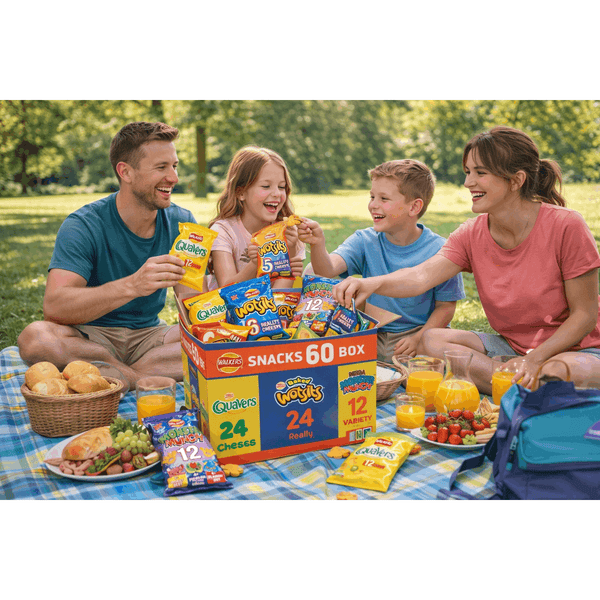 Walkers Crisps 60 Pack Snack Variety Box Quavers Baked Wotsits Mega Monster Munch Crisps Snack Mix Party Box Multi-Pack