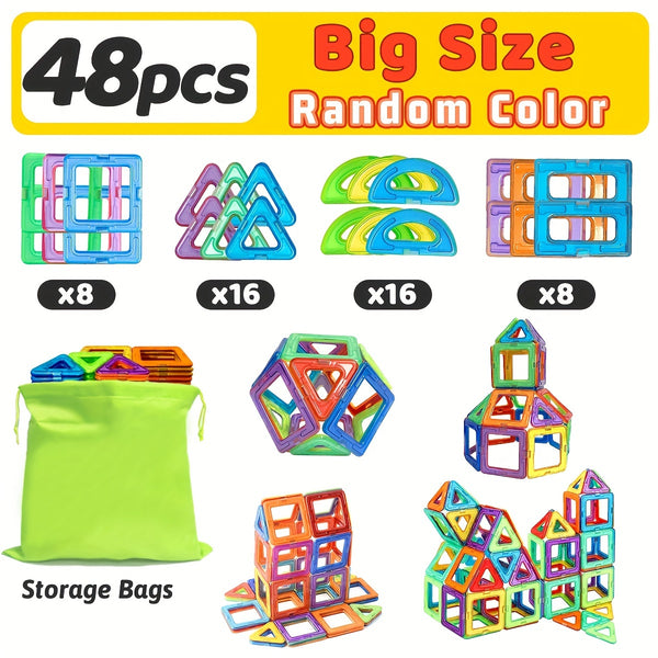 DIY Magnetic Building Blocks, Large STEM Construction Toy Set