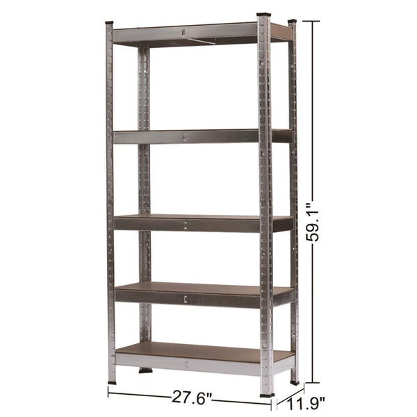 5 Tier Metal Shelving Unit, Heavy Duty Garage Shelving Units, Racking Shelving for Warehouse Workshop Office 148*75*30cm