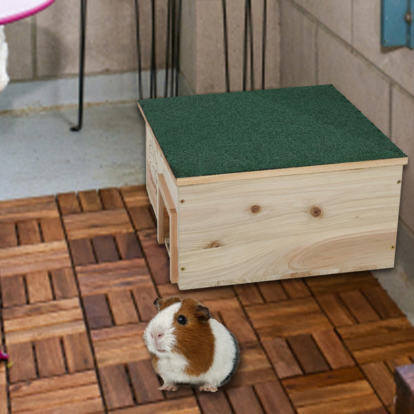 Wooden Hedgehog House: Hedgehog Hamster Habitat Shelter House Garden Nature Hibernation Feeding Box with Removable Roof