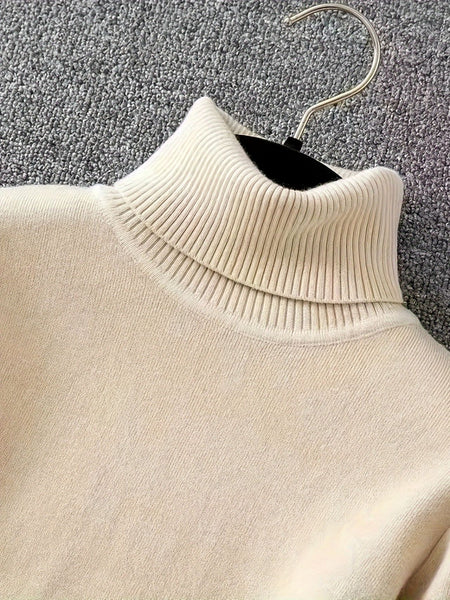 Women's Elegant Casual Cardigan Sweater-Long Sleeve,, High Collar, Keep Warm, Stylish Top for Cold Weather