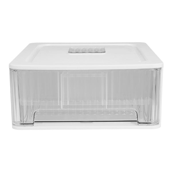 1pc Closet Storage System - Modular Stackable Bin with Dividers, 35x26x12cm Acrylic Organizer for Underwear, Accessories, 3 Styles (Open/12-Section/18-Section)
