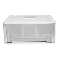 1pc Closet Storage System - Modular Stackable Bin with Dividers, 35x26x12cm Acrylic Organizer for Underwear, Accessories, 3 Styles (Open/12-Section/18-Section)